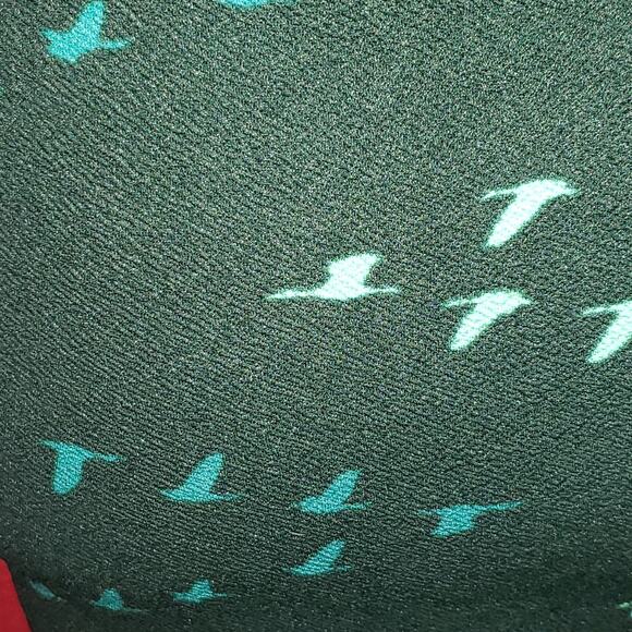 NWT Bird print Lularoe midi length skirt "Cassie", hunter forest green, sz XS - Picture 11 of 11